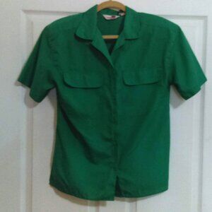 Vintage Green Sheridan Square Top Blouse w/Shoulder Pads Size 8